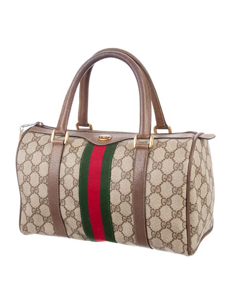 gucci vintage gg pattern boston bag|authentic gucci vintage bag.